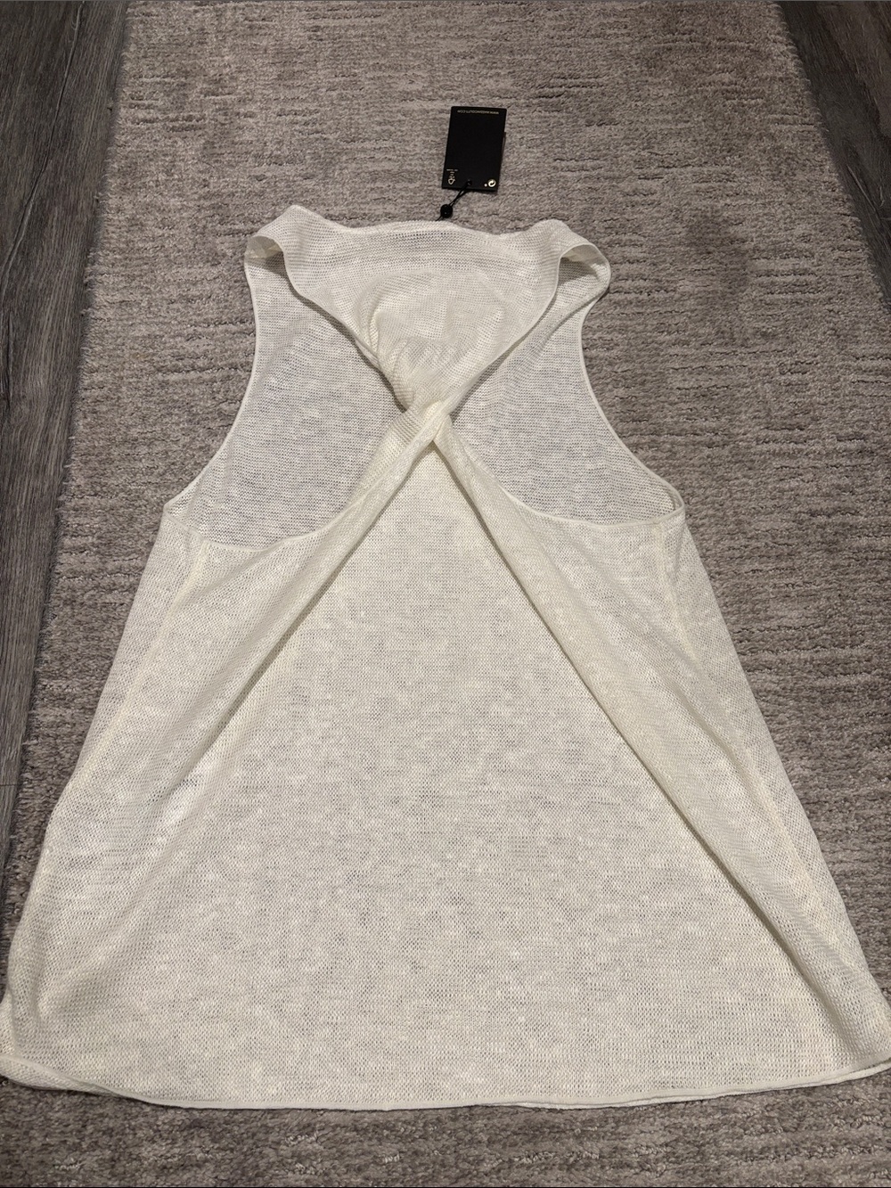Massimo Dutti Light Gray Sleeveless Knit Tank Top - size M